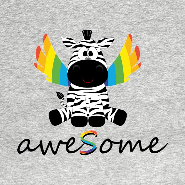 Mythical Awesome Rainbow Zebra by i2studio